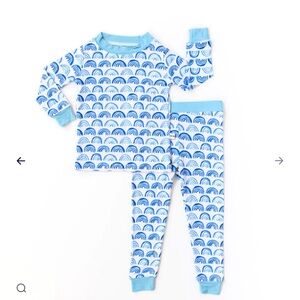 Little Sleepies Blue Pastel rainbows 2 piece